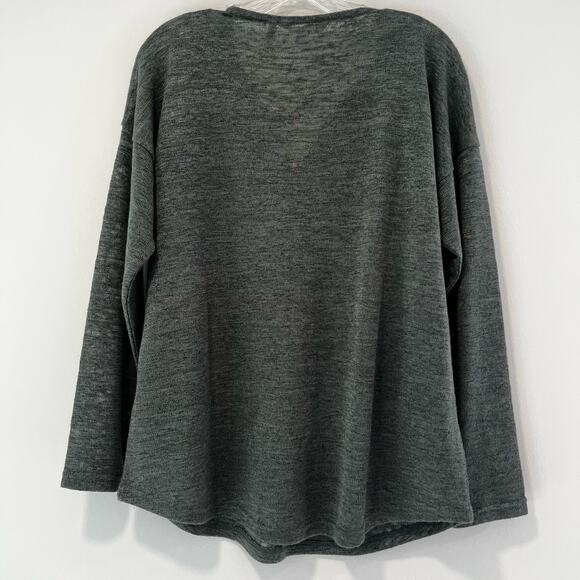 Soft Surroundings Sheer Knit Oversized Green Sweater Size Medium - Picture 3 of 8